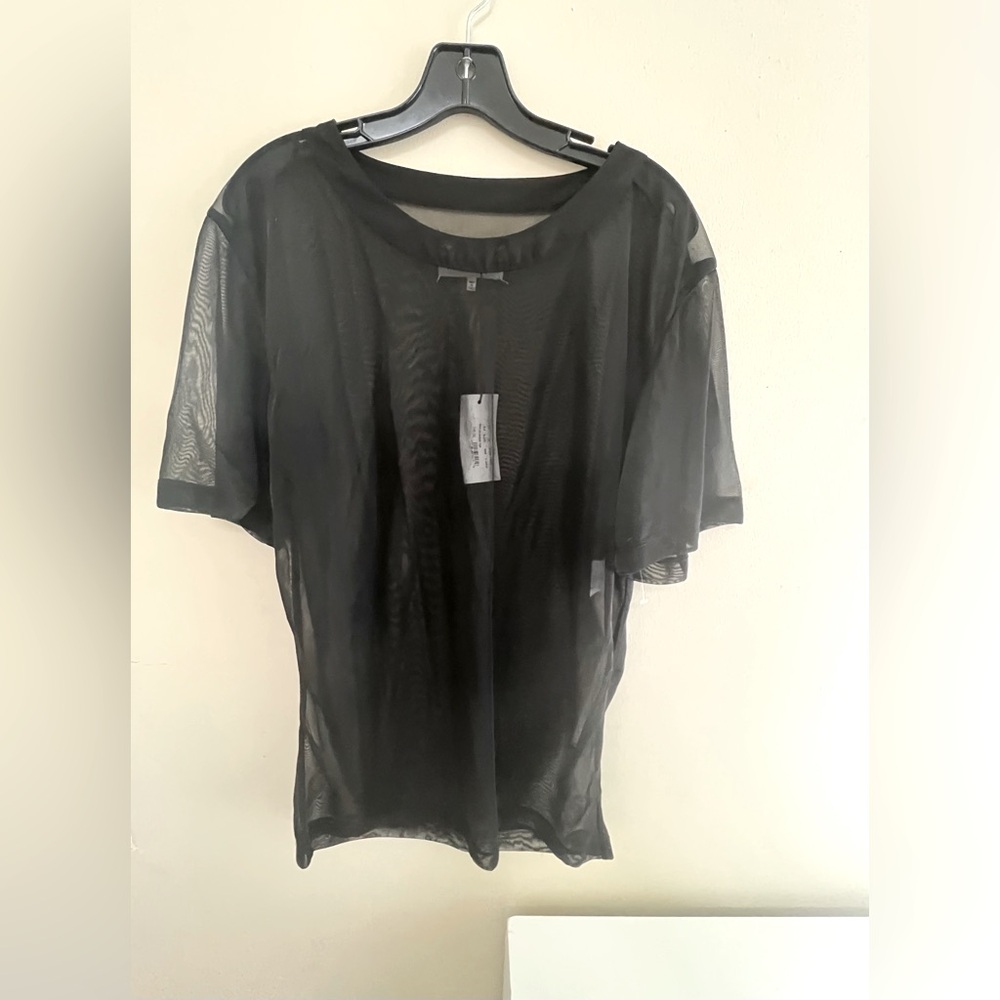 Maison Margiela Fourty Five Ten Sheer Black Women's Top